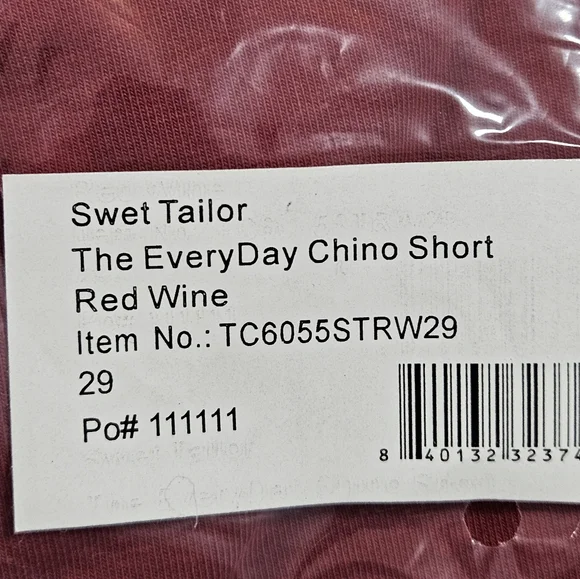 NWT Swet Tailor Everyday Chino Short Size 29 - Picture 5 of 6